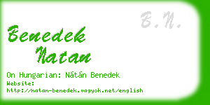 benedek natan business card